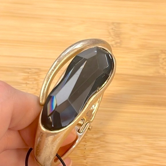 Brand New Robert Lee Morris Antique Gold Tone Large Stone Hinge Cuff Bracelet - Picture 12 of 13